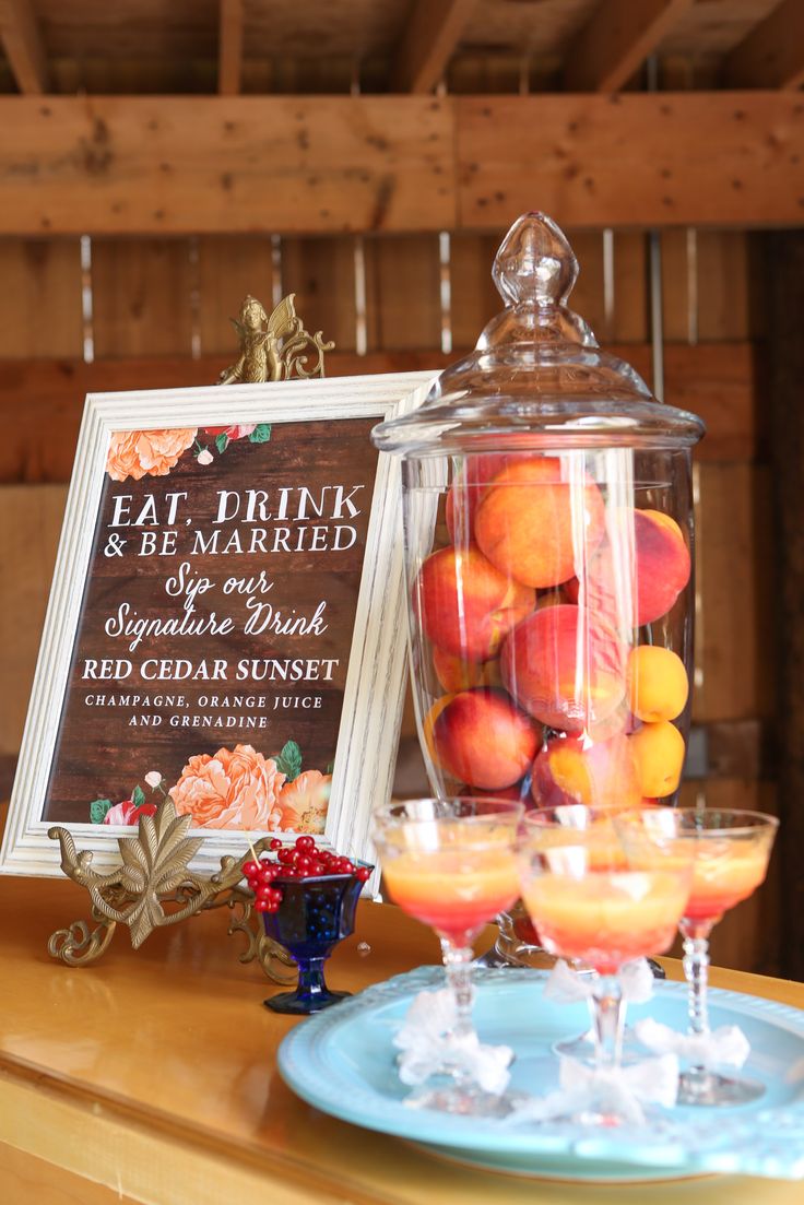 The perfect Fall Signature Cocktail.  And the sign is adorable too!