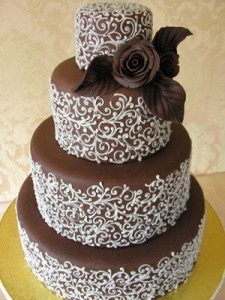 What says love more than a chocolate wedding cake.