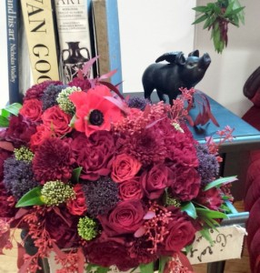 We love the deep red hues in this bouquet.