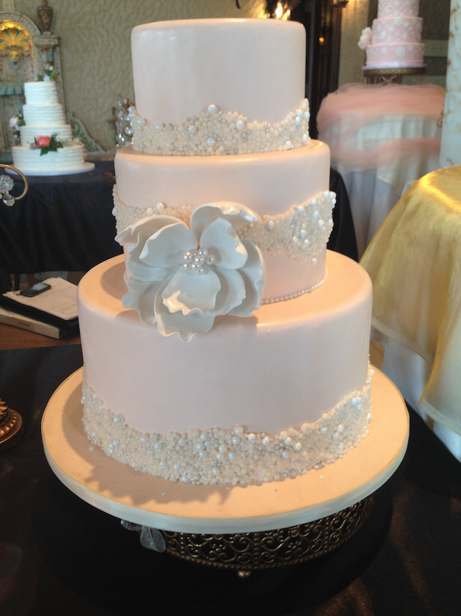 Pink Pearl Wedding Cake | Oak Mill Bakery