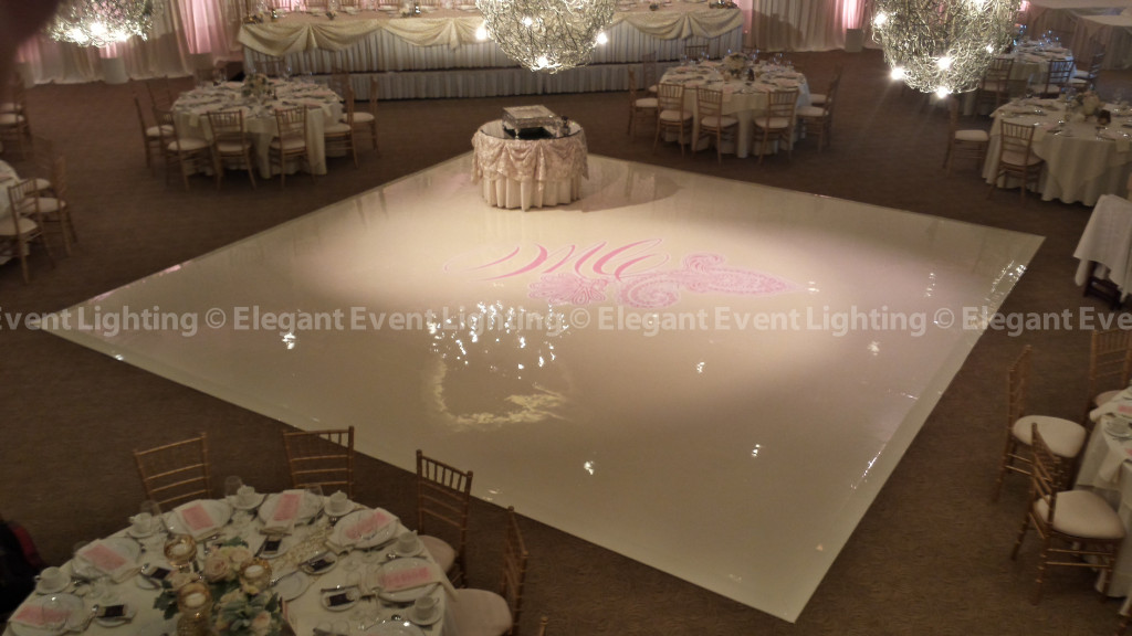 Rose Quartz Monogram | Elegant Event Lighting