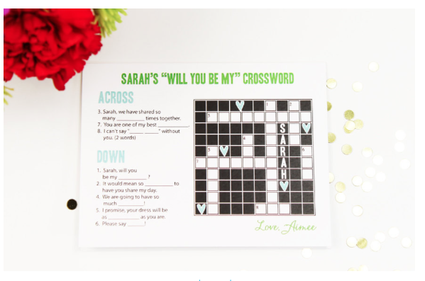 Bridesmaid Crossword Puzzle