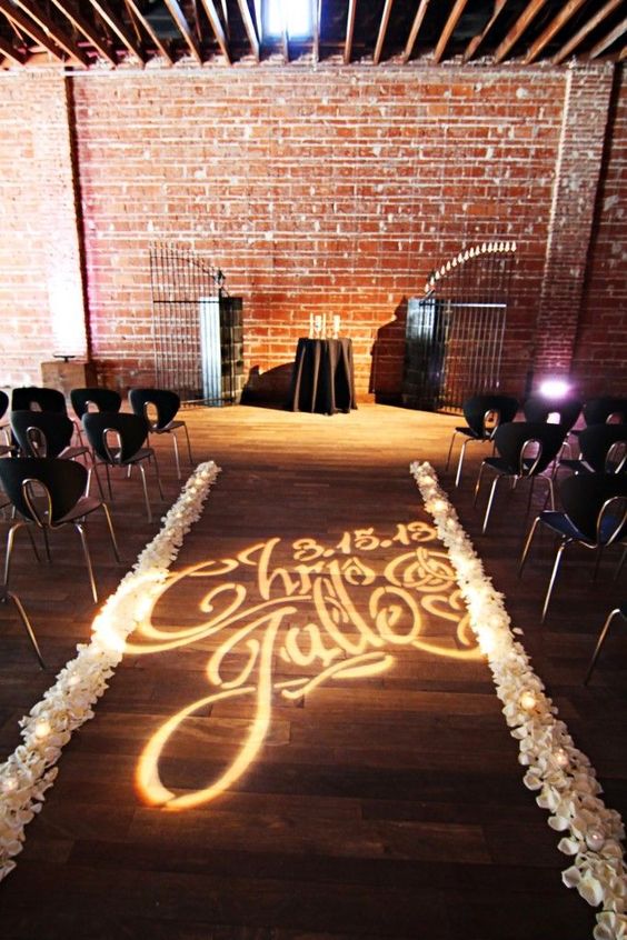 ceremony aisle monogram