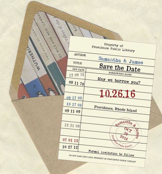 library card save the date
