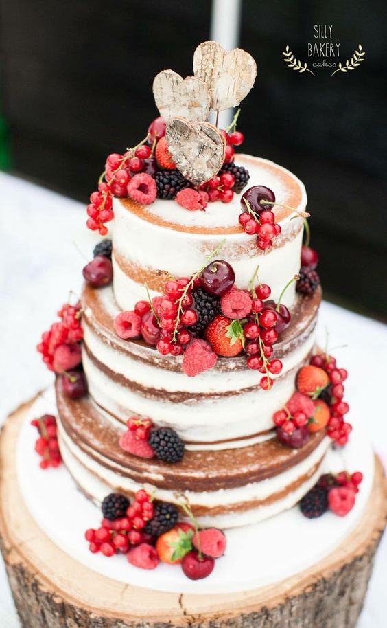 berry cherry wedding cake