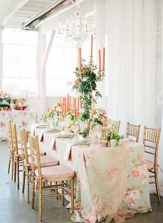 floral and sheer linens