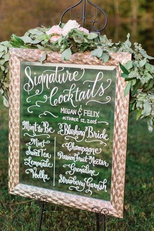 signature cocktails sign