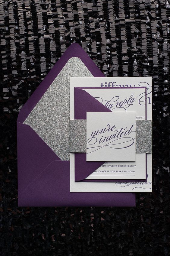 Purple Wedding Invites